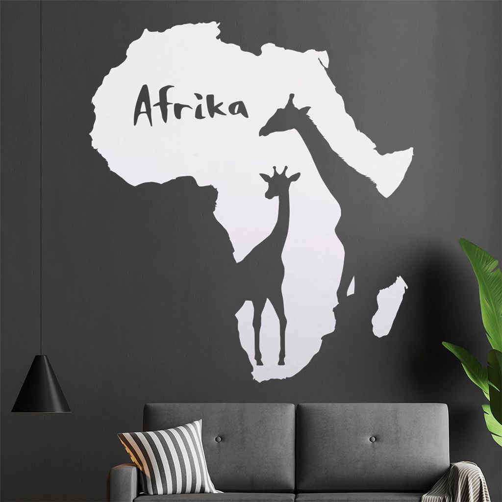 KIWISTAR Giraffen u. Schriftzug Afrika Wandtattoo in 6 Größen - Wandaufkleber Wall Sticker - Dekoration, Küche, Wohnzimmer, Schlafzimmer, Badezi...