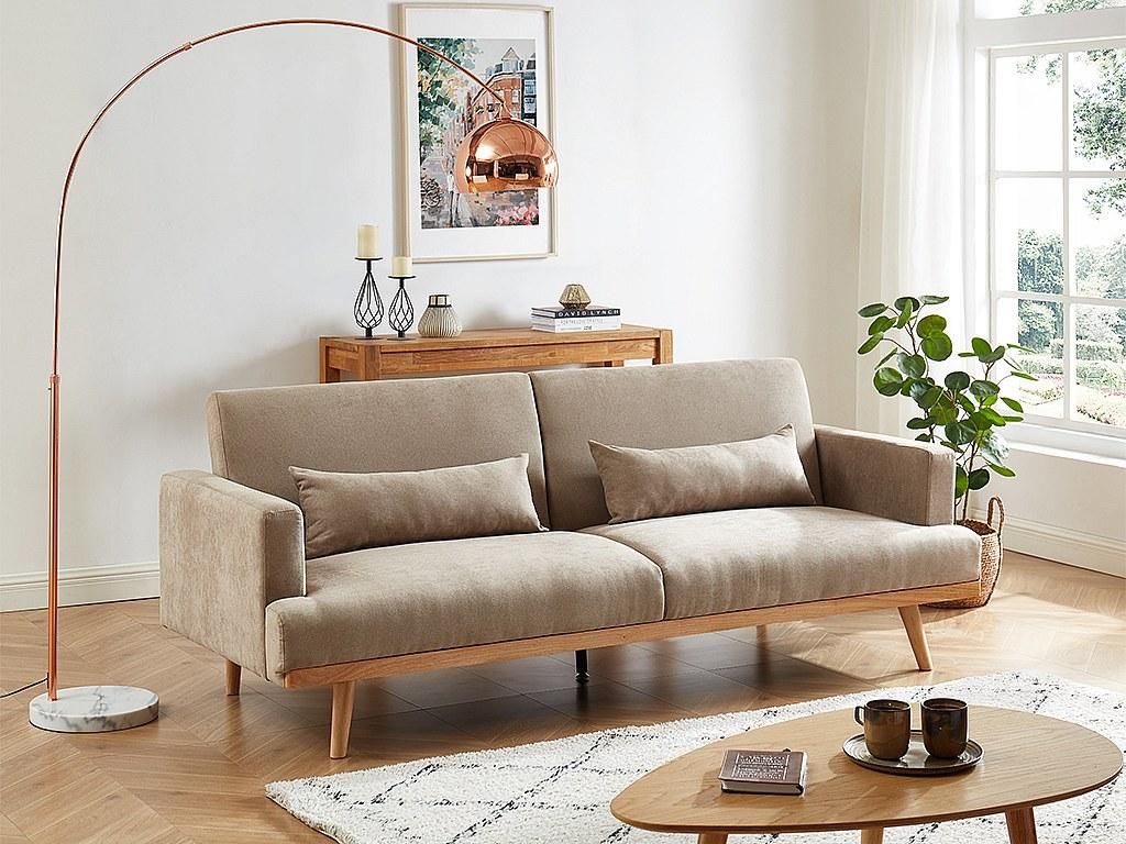 ESME 3-Sitzer-Sofa mit Schlaffunktion, in Stoff - Farbe beige