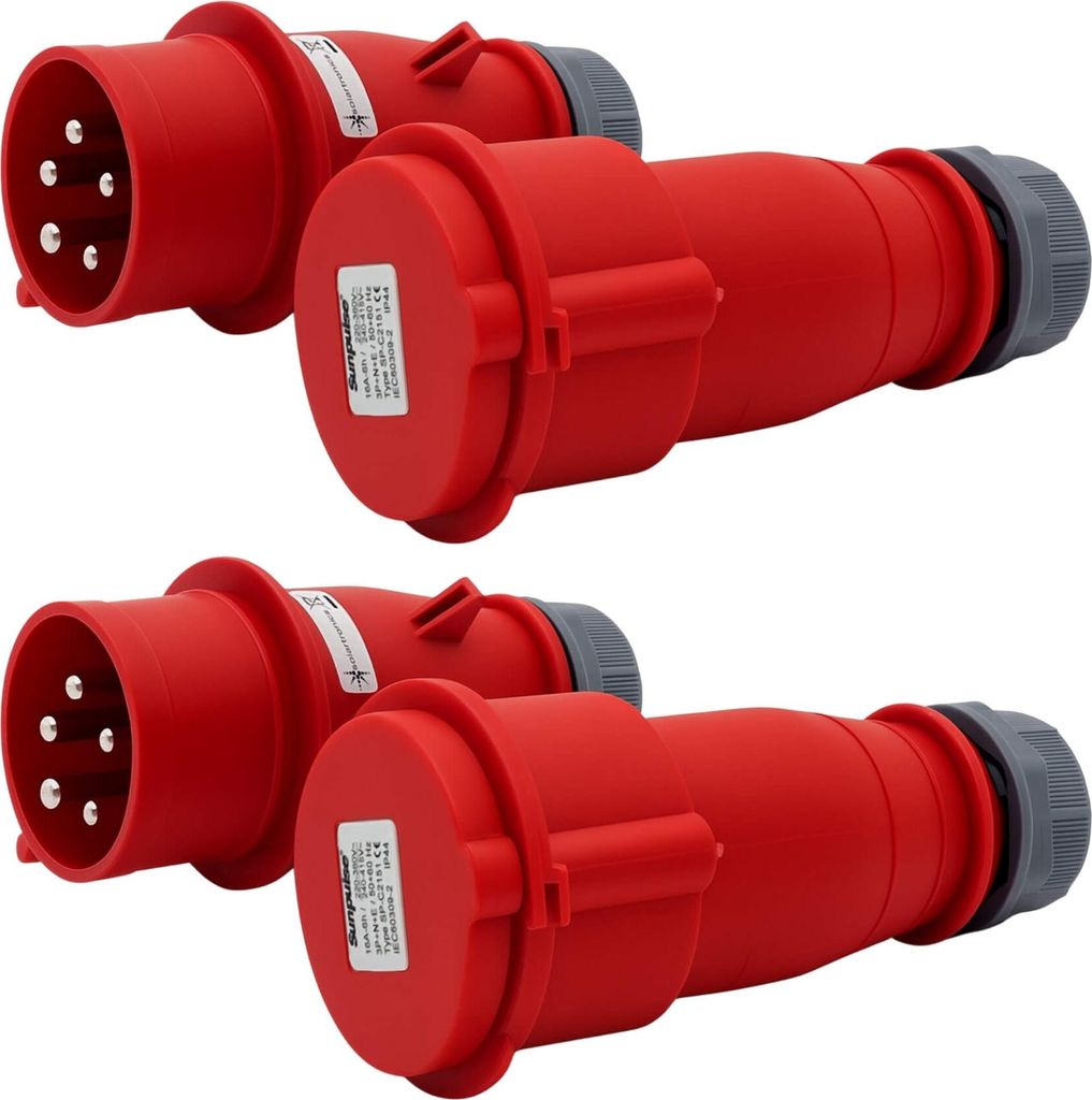 CEE-Verteilerset 16A 400V – Stecker & Kupplung für Baustrom Produktbild 