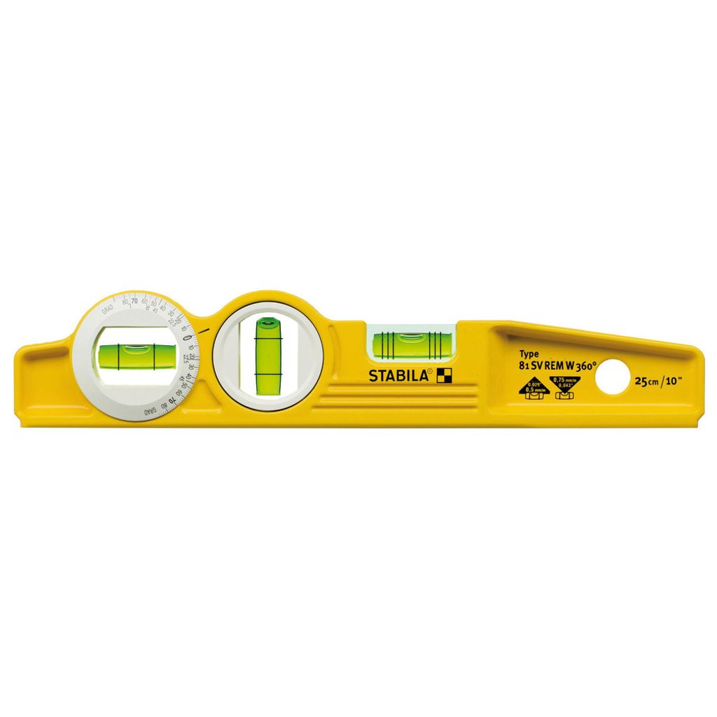 Stabila Wasserwaage Magnet 81SVREM W360 gelb 25cm, V-Nut Winkellibelle - 16670