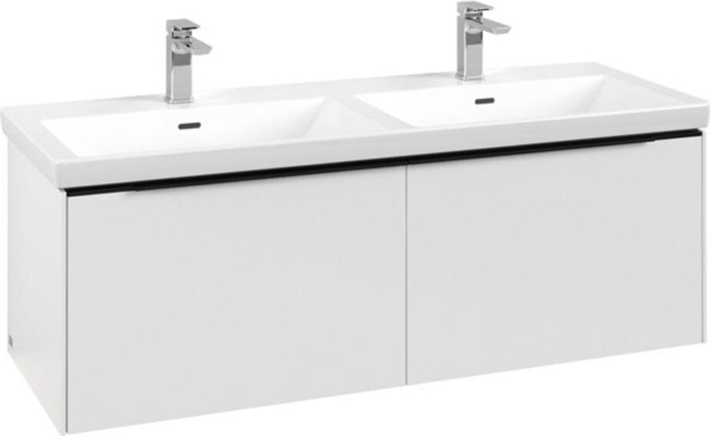 Villeroy & Boch Subway 3.0 Waschbeckenunterschrank, LED-Beleuchtung, 2 Auszüge, 1272x429x478mm, C567L1VF