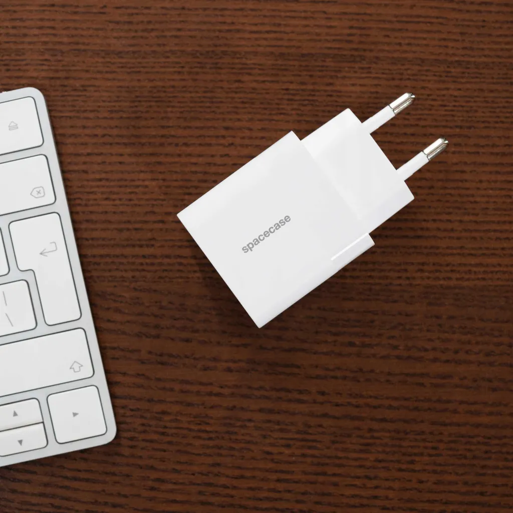 Double Chargeur USB-C 20W SPACECASE pour iPhone et Android Blanc SC011W - 2