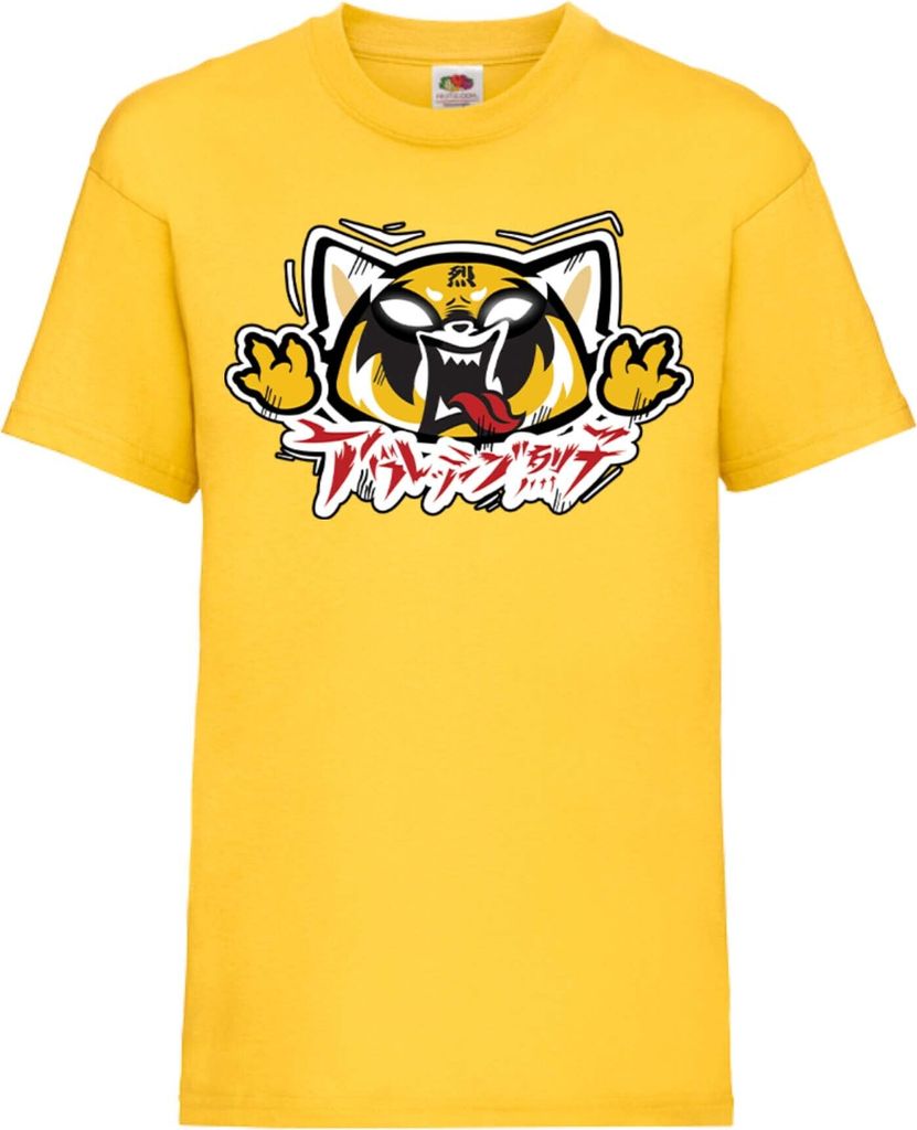 Kinder T-Shirt Aggretsuko 02 Aggresive Panda, 9-11 Jahr - 140 / Gelb