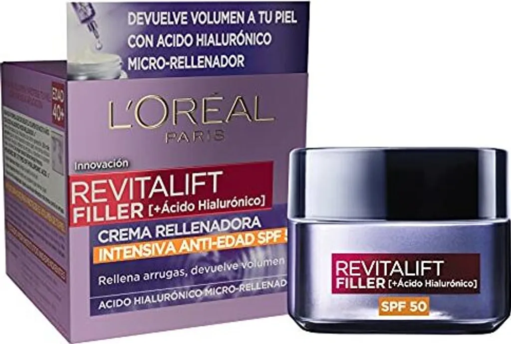 Crema Viso L'Oréal Revitalift Filler SPF 50 - Effetto Rimpolpante