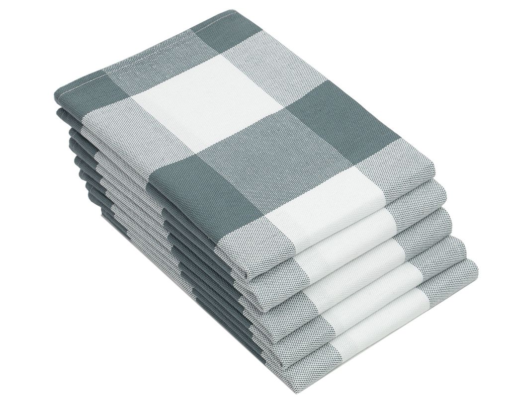 5er Set Geschirrtücher Baumwolle 50x70 cm anthrazit-kariert Produktbild 