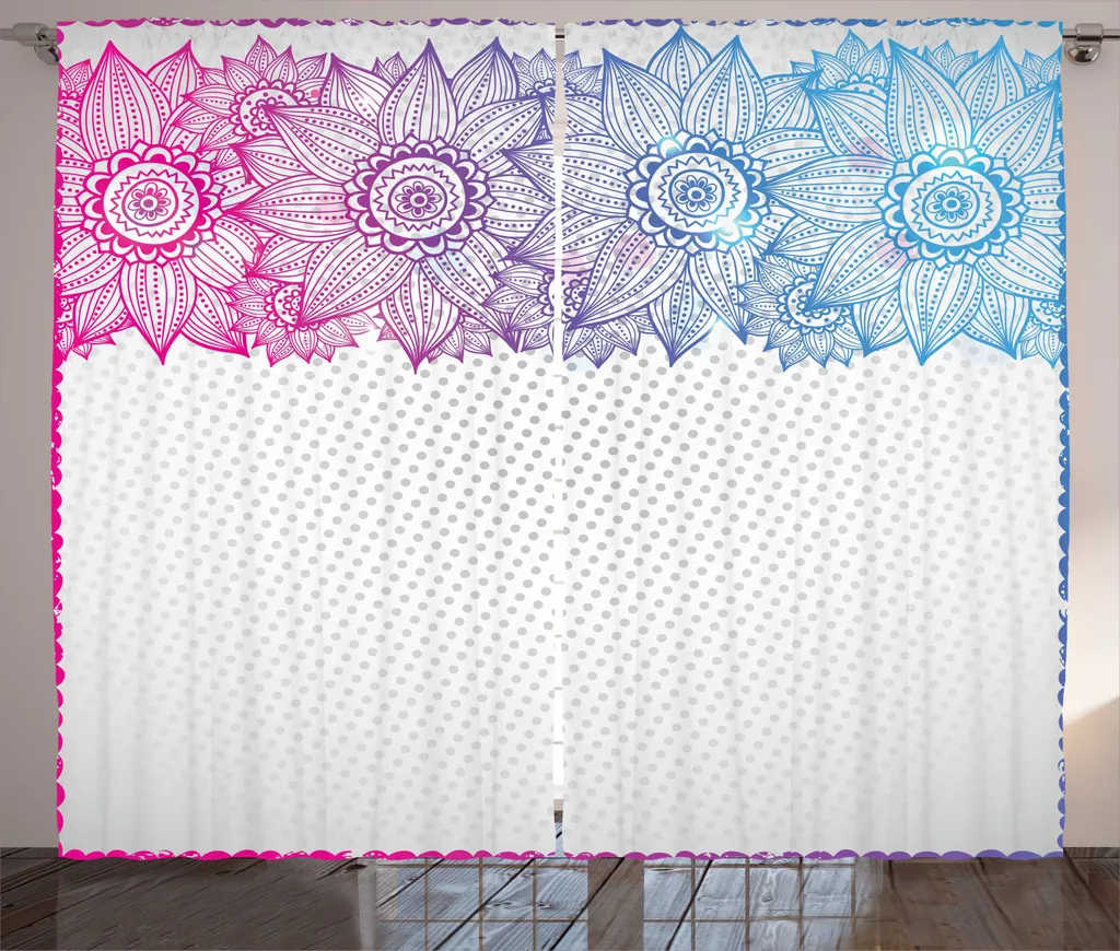 Rideau rustique Mandala ABAKUHAUS Magenta Violet 280 x 225 cm Salon