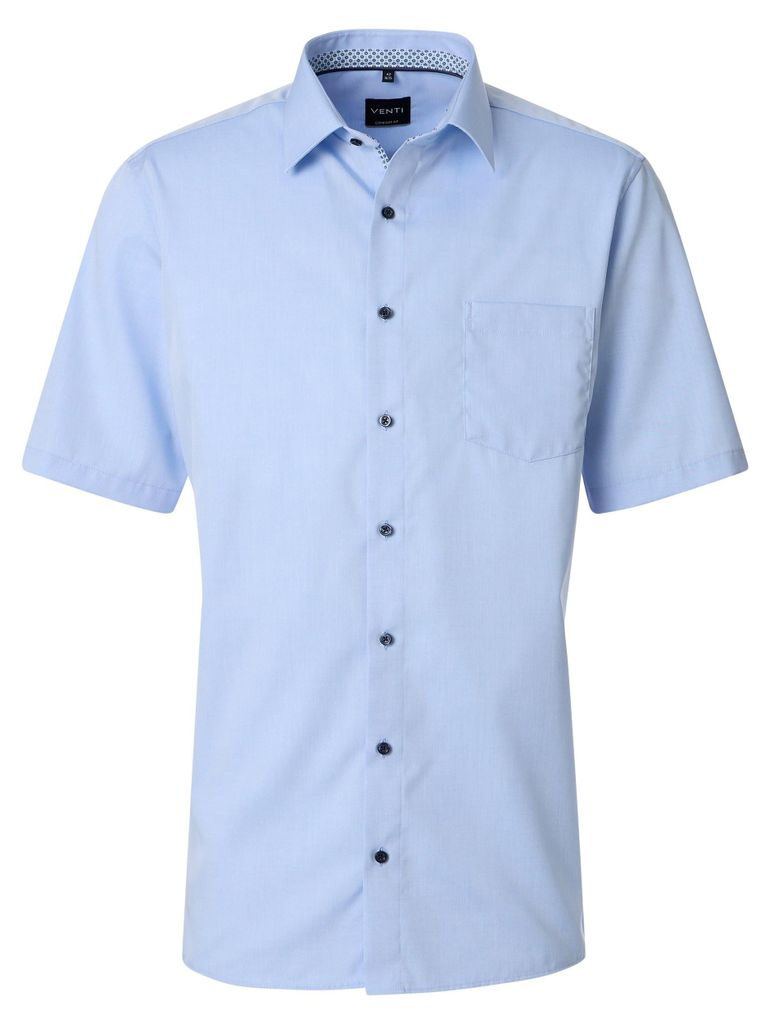 VENTI Herren Businesshemd Kurzarm Kent Comfort-Fit Hellblau 50
