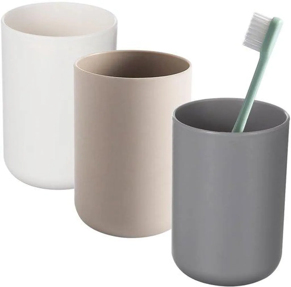 Lot de 3 verres à brosse à dents 300ml finition mate au style épuré