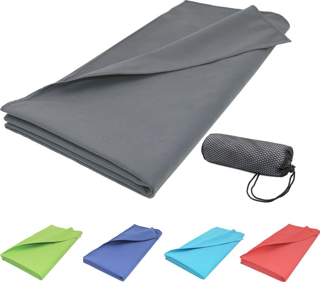 Sporthandtuch Mikrofaser, 90x180 cm, anthrazit, mit Produktbild 