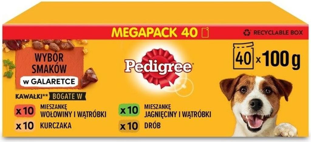 Pedigree 40x 100g - Selezione adulti in gelatina Immagine del prodotto 