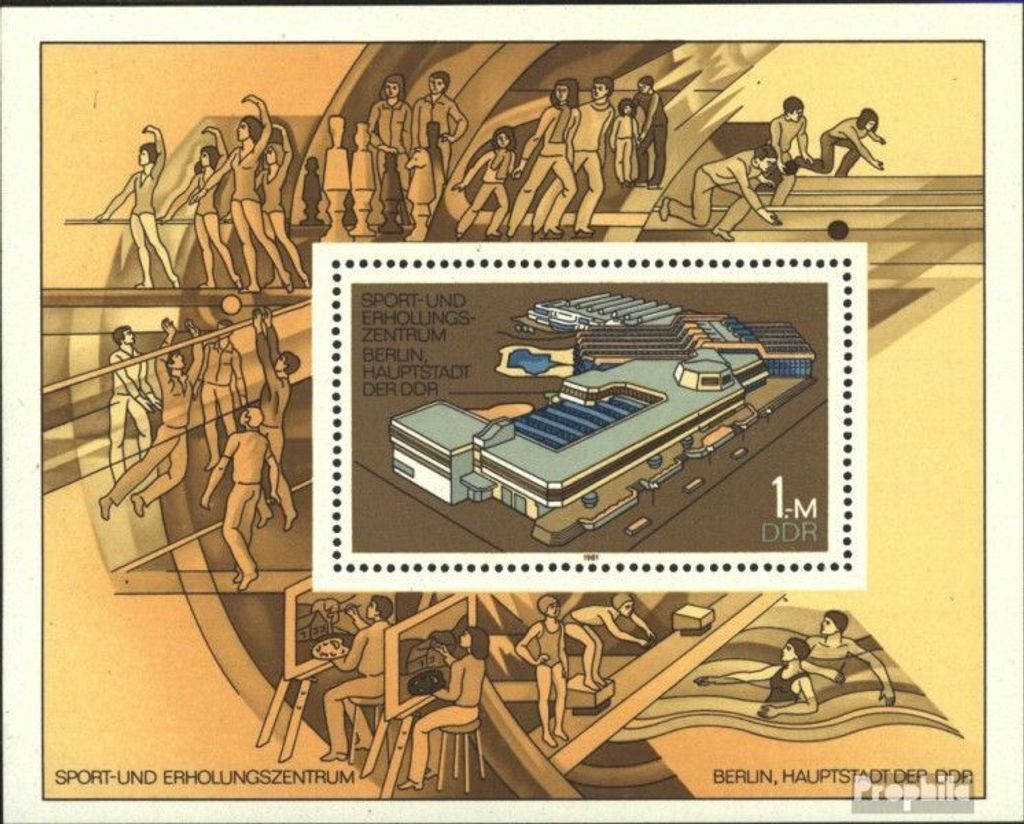 Briefmarken DDR 1981 Mi Block64 (kompl.Ausgabe) Produktbild 