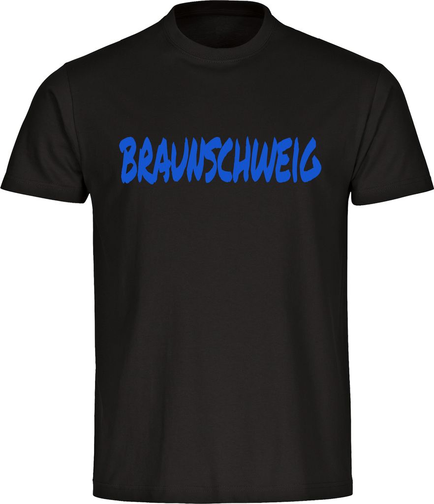 multifanshop Herren T-Shirt - Braunschweig - Textmarker, schwarz-2, Größe 3XL