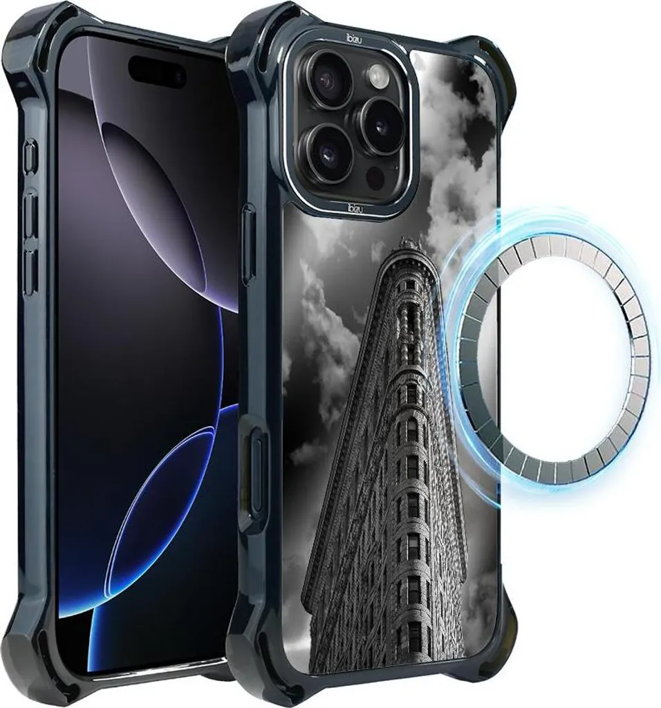 Custodia per iPhone 16 Pro Max IBIZU DropGuard Ultra con MagSafe, Noir City, Flatiron