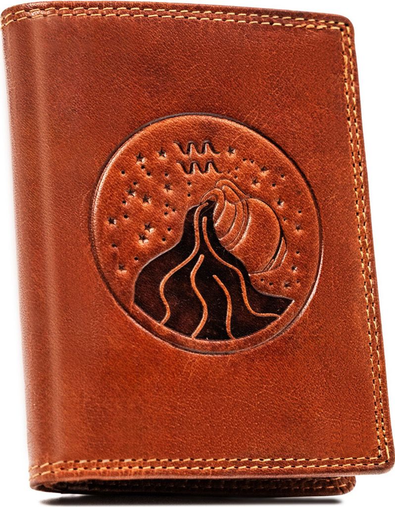 Peterson | Großes Portemonnaie, für Männer, aus Leder, mit geprägtem Sternzeichen