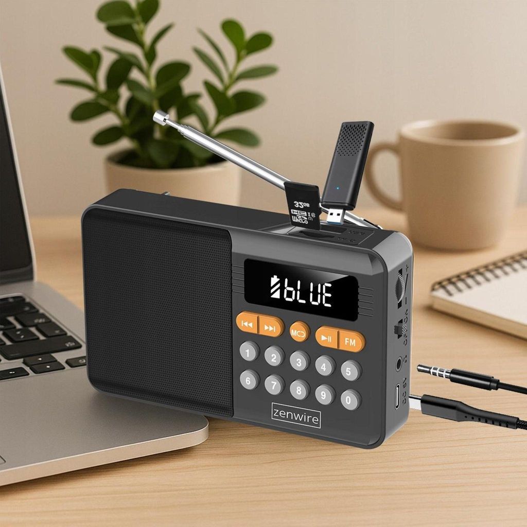 Mini-FM-Radio - Bluetooth - tragbar, batteriebetrieben - Produktbild 