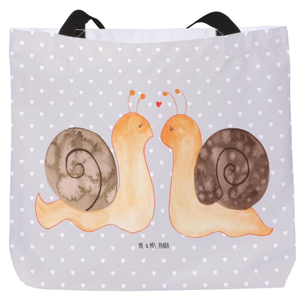 Mr. & Mrs. Panda Einkaufstasche Schnecken Liebe - Grau Produktbild 