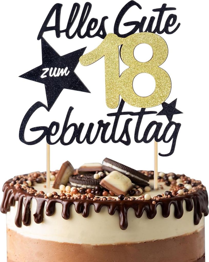 Torten Deko 40 Geburtsta, Alles Gute zum Geburtstag 40 Jahre Happy 40th Birthday Cake, Fabulous Geburtstag Tortendeko Gold Schwarz Glitter Kuchen T...