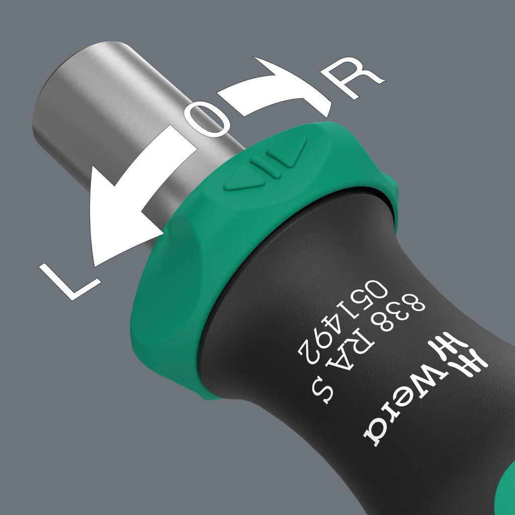 Wera 05051493001 838 RA-R M Manual Bit Holder With Ratchet – 1/4-Inch, Rapidaptor Quick Change, 36-Tooth Fine Serration – Ergonomic Handle, Magnetic