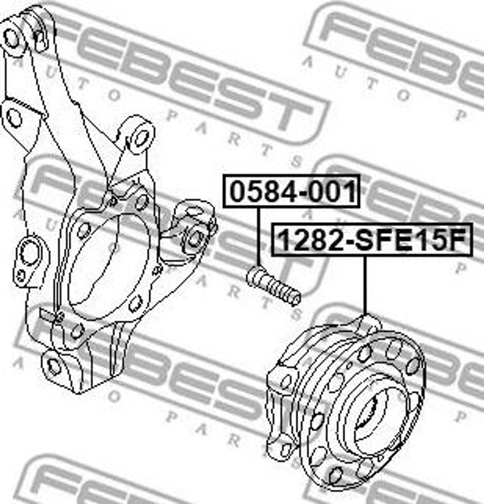 FEBEST 1282-SFE15F Radnabe OE 51750C5000 kompatibel mit Santa Fe, Sorento