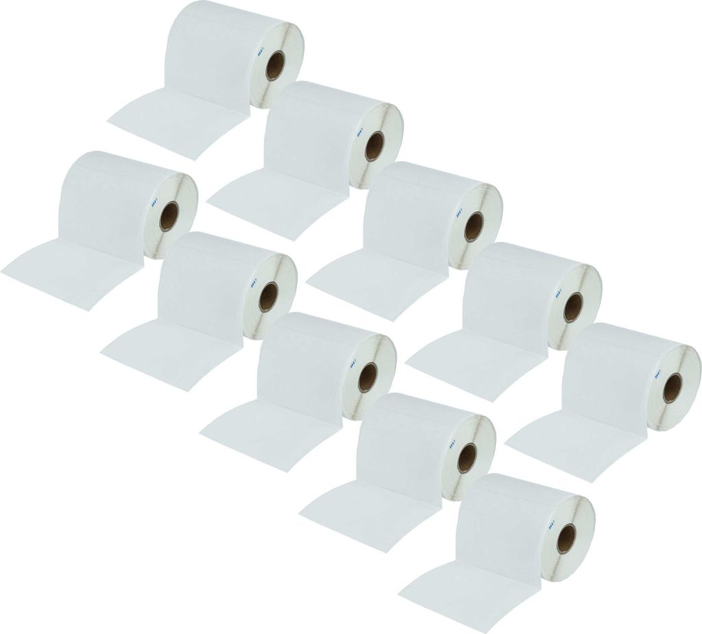 vhbw 10x Rolle 76,2mm x 101,5mm (500 Etiketten) kompatibel mit Zebra 105SL, GK420t, 105SE, GK420d, 220Xi4, GX420t, DA402 Drucker - Selbstklebend Weiß