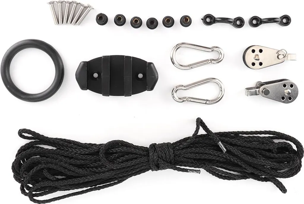 Kit d'ancrage kayak avec poulies à œillets en nylon et anneau inox 316