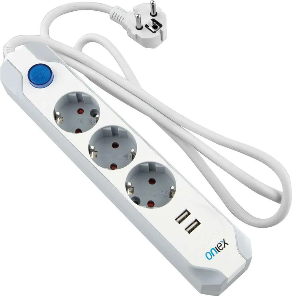 Multiprise anti-gaspillage Onlex 3 prises et USB avec interrupteur