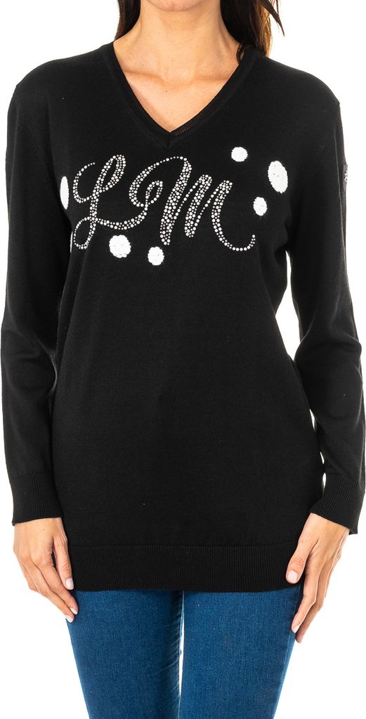 La Martina Damen-Langarmpullover mit V-Ausschnitt KWS301