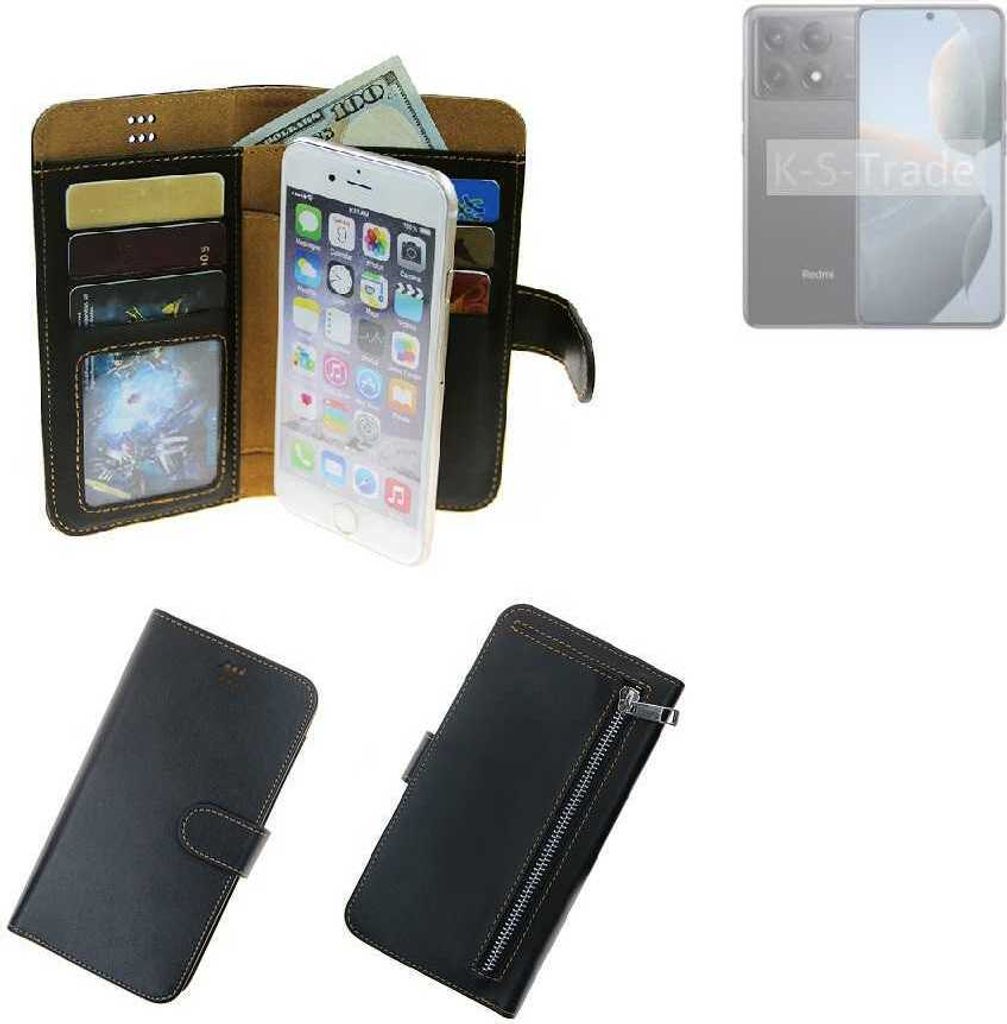 K-S-Trade Schutz Hülle kompatibel mit Xiaomi Redmi K70E Klapphülle Case Phone cover Slim Handytasche Handy Hülle schwarz aus Kunstleder (1 Stk)