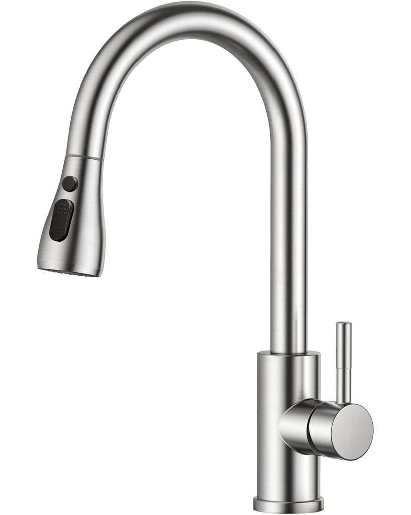 Küchenarmatur Wasserhahn Hochdruck ausziehbare Brause 360° Produktbild 