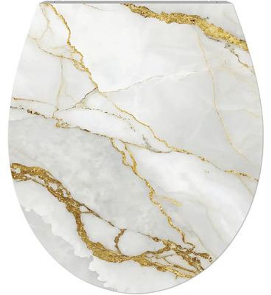 form&style WC-Sitz RANGALI weiß/braun/gold marmoriert mit Produktbild 