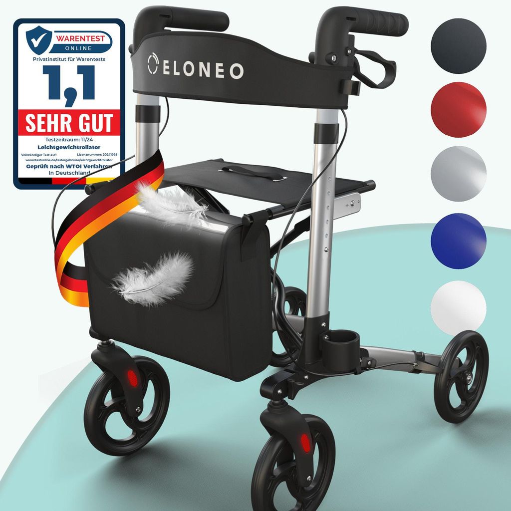 ELONEO Rollator faltbar und leicht mit Sitz, Produktbild 