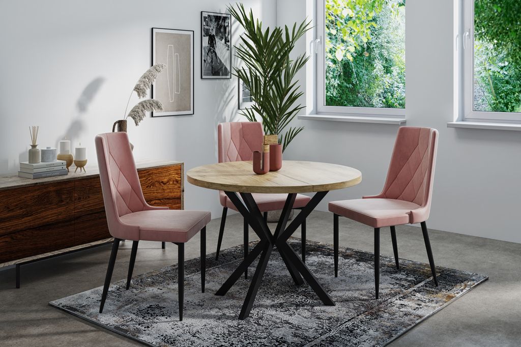 Runder Ausziehbarer Esstisch - Loft Style Tisch mit Produktbild 2