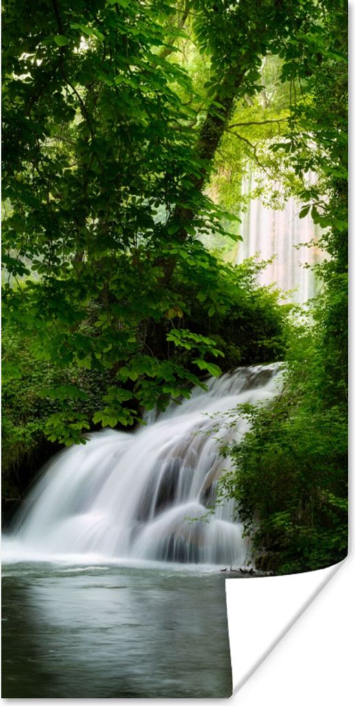 MuchoWow Poster Wasserfall - Natur - Grün 20x40 cm - Plakat - Foto