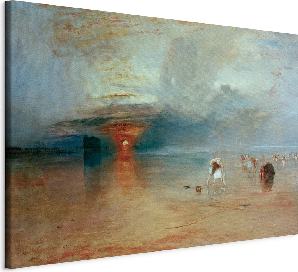 Italienischer Leinwand Leinwandbild - Calais Beach, Low Tide 120x80 cm Reproduktionen l-F-10020-b-a