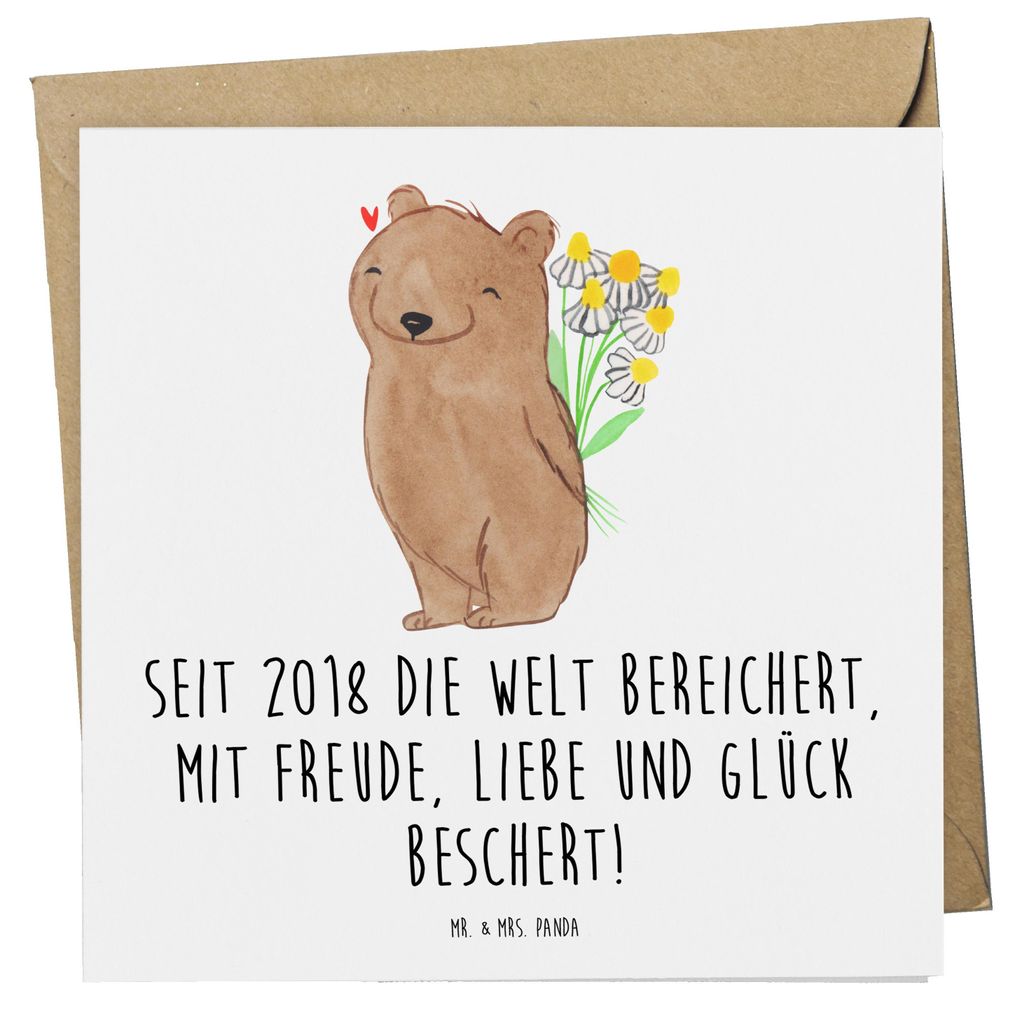 Mr. & Mrs. Panda Klappkarte 2018 Geburtstag - Weiß - Geschenk, Happy Birthday, Grußkarte, anlasskarte, Erinnerung, Glückwunschkarte, Freunde, Fe...