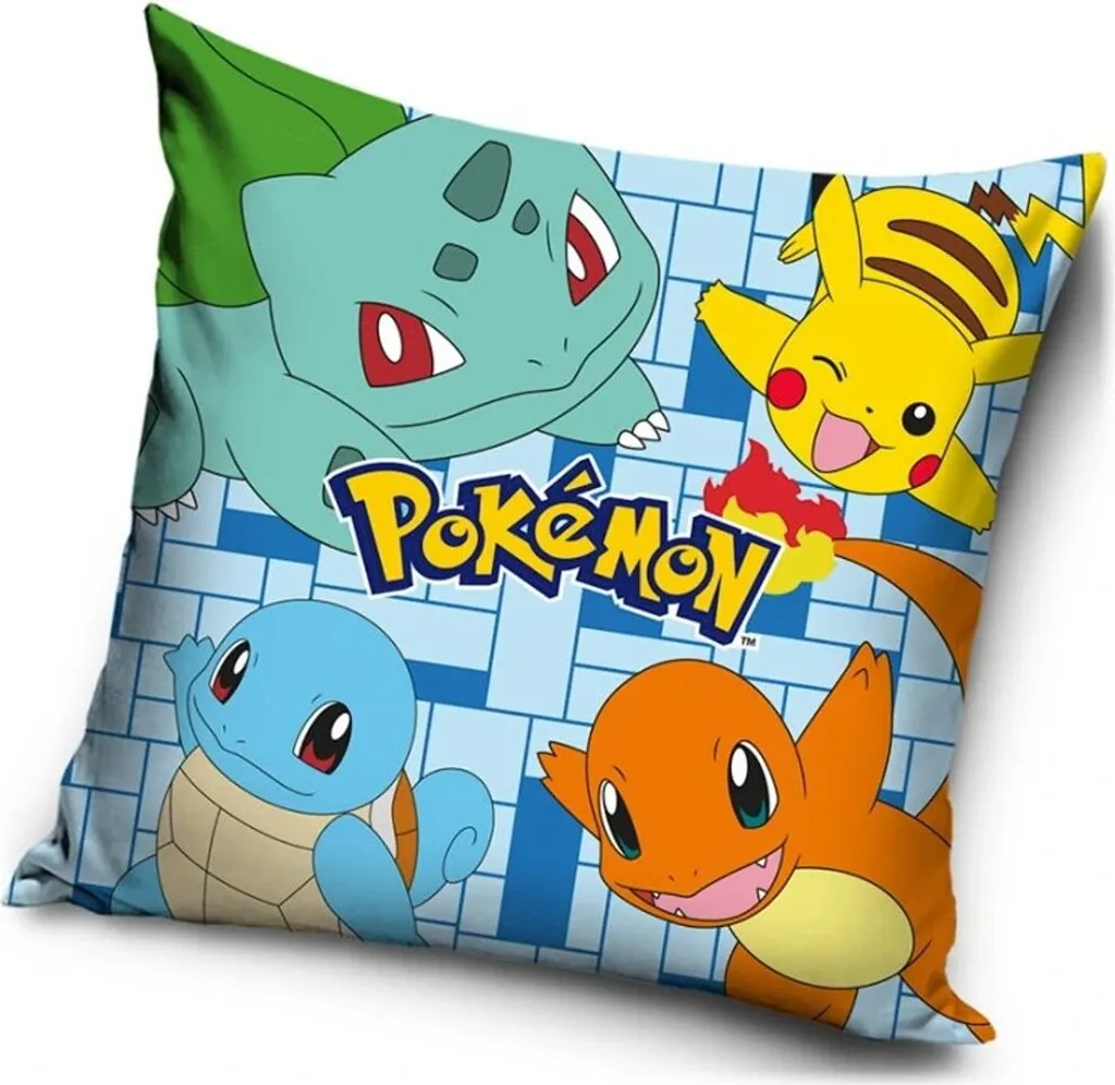 Housse de coussin Pokémon 40x40 cm en velours doux décorative Pikachu