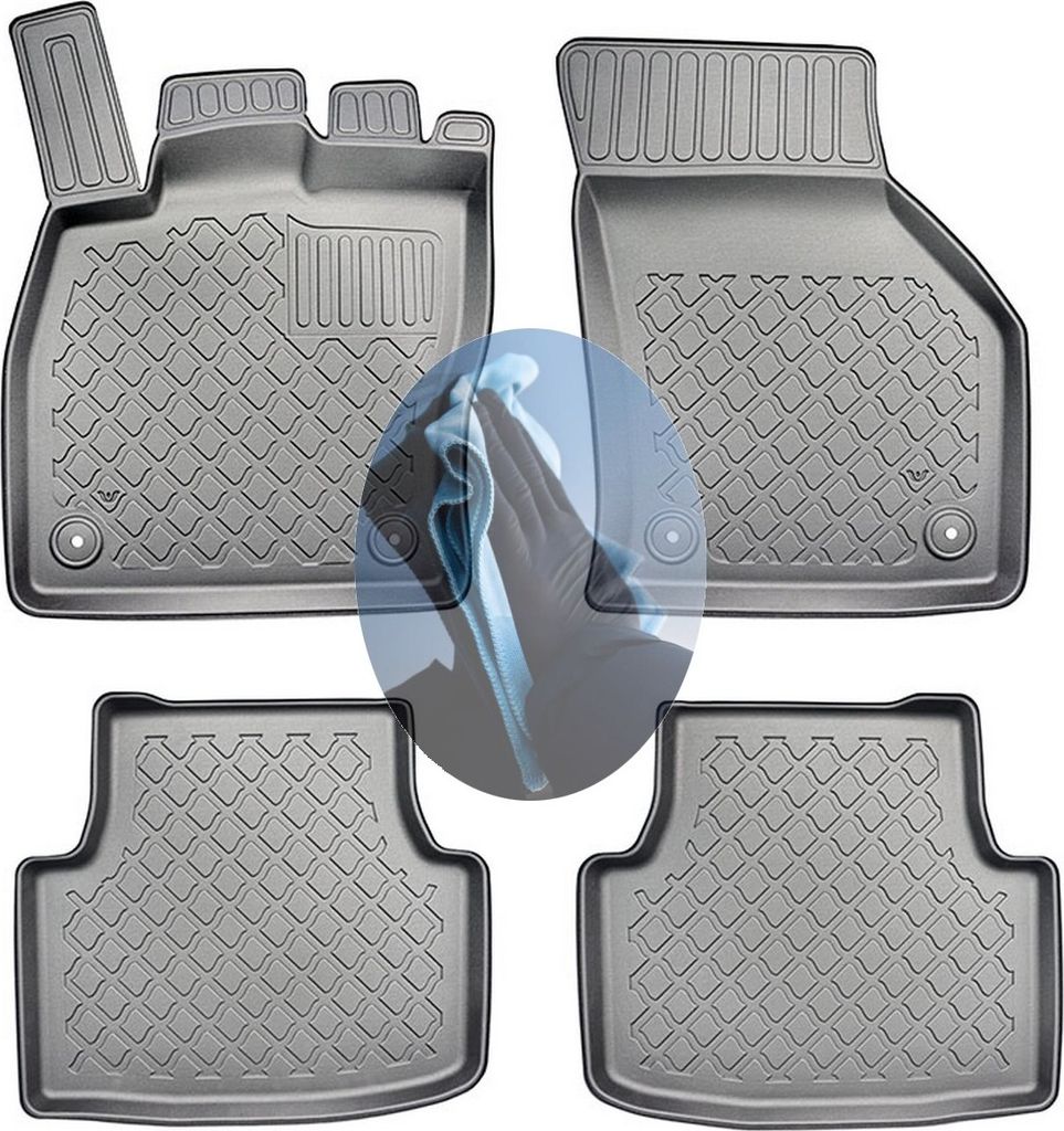 Z520007 TPE-Gummifußmatten kompatibel mit VW Golf Basis 8 Variant Kombi 5-türer 2020- nicht für Mild Hybrid (MHEV) geeignet