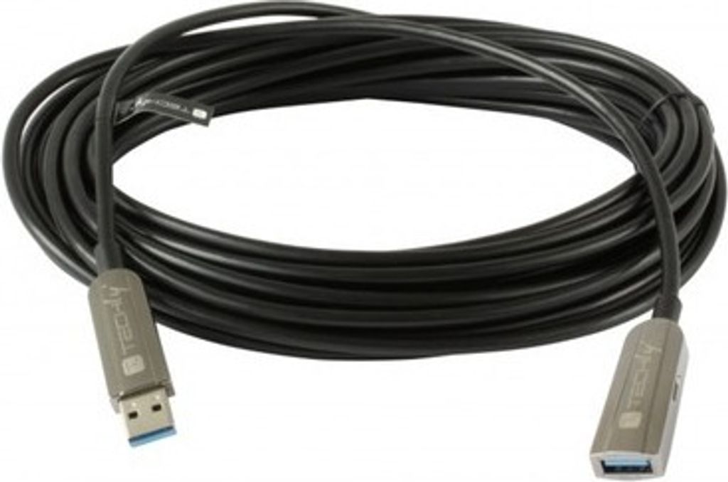 Techly ICOC U3AMF-HY-020, 20 m, USB A, USB A, USB 3.2 Gen 1 (3.1 Gen 1), 5 Gbit/s, Schwarz