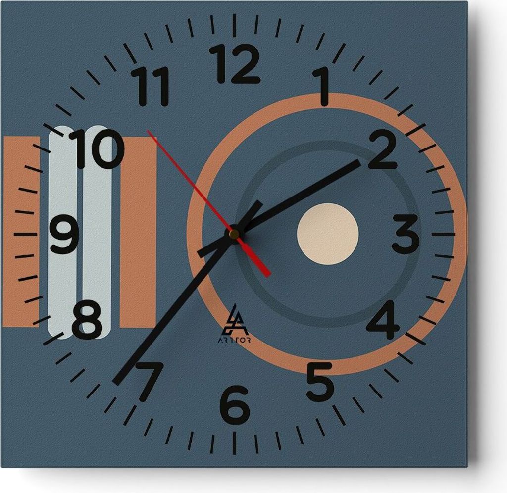 Wanduhr - Quadrat - Glasuhr - Abstrakt modern Muster - 40x40cm - Schleichendes Uhrwerk - Lautlos - zum Aufhängen bereit - Dekoration Modern - Wand...