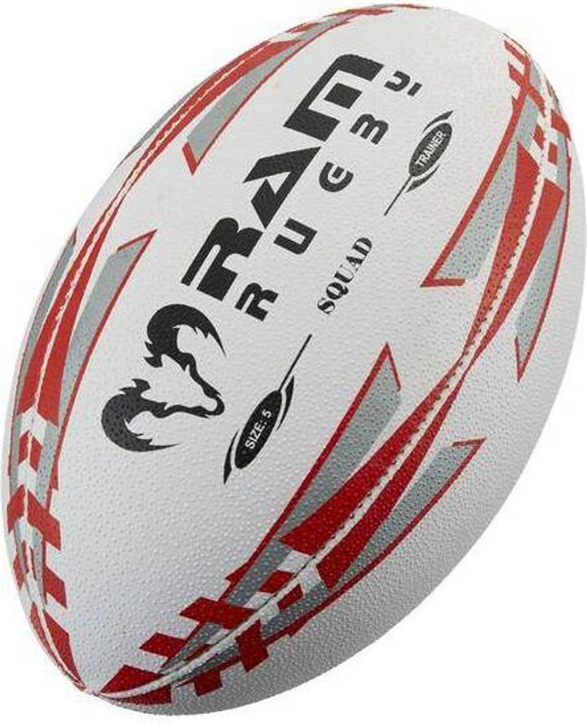 Squad Rugby Ball Bundle - 15x Trainingsball - Mit Tragetasche - Rot - Größe 4