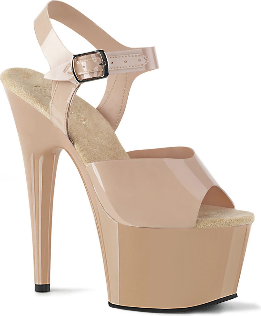 ADORE-708N Damen Sandale von Pleaser, Beige , EU 42, US 12