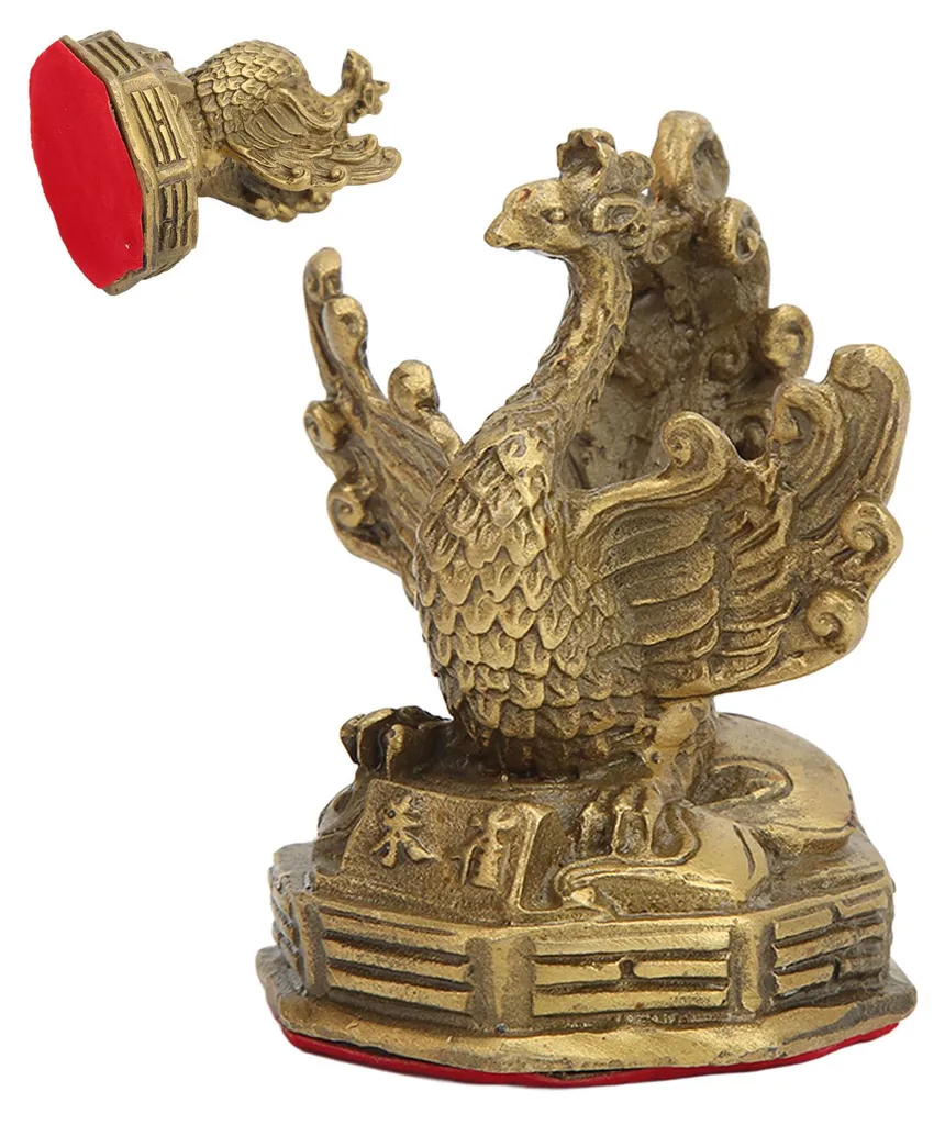 Statue de phénix en laiton haute dureté, figurine déco de collection 25cm - 8