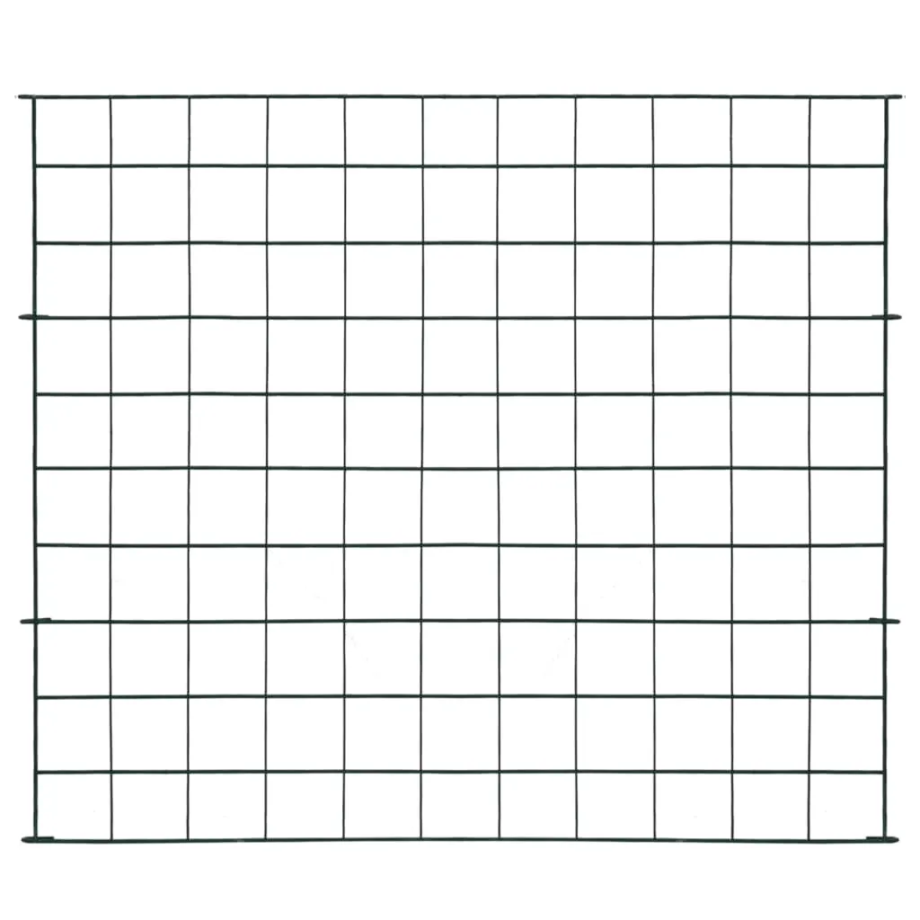 Clôture de jardin décorative en métal vert 77,5x64 cm - Lot complet