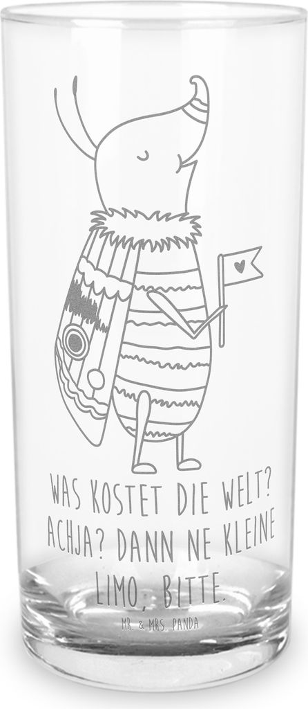 Mr. & Mrs. Panda Glas Nachtfalter Fähnchen 400 ml - Transparent - Geschenk, Süß, Spruch Lustig, Longdrinkglas, Wasserglas, Lustige Sprüche, Kü...