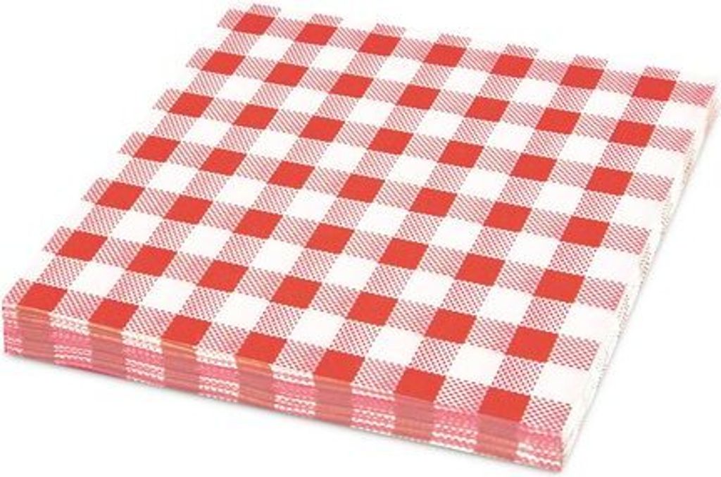 2000x Servietten Prägeservietten 33 x 33 cm 1-lagig KARO rot