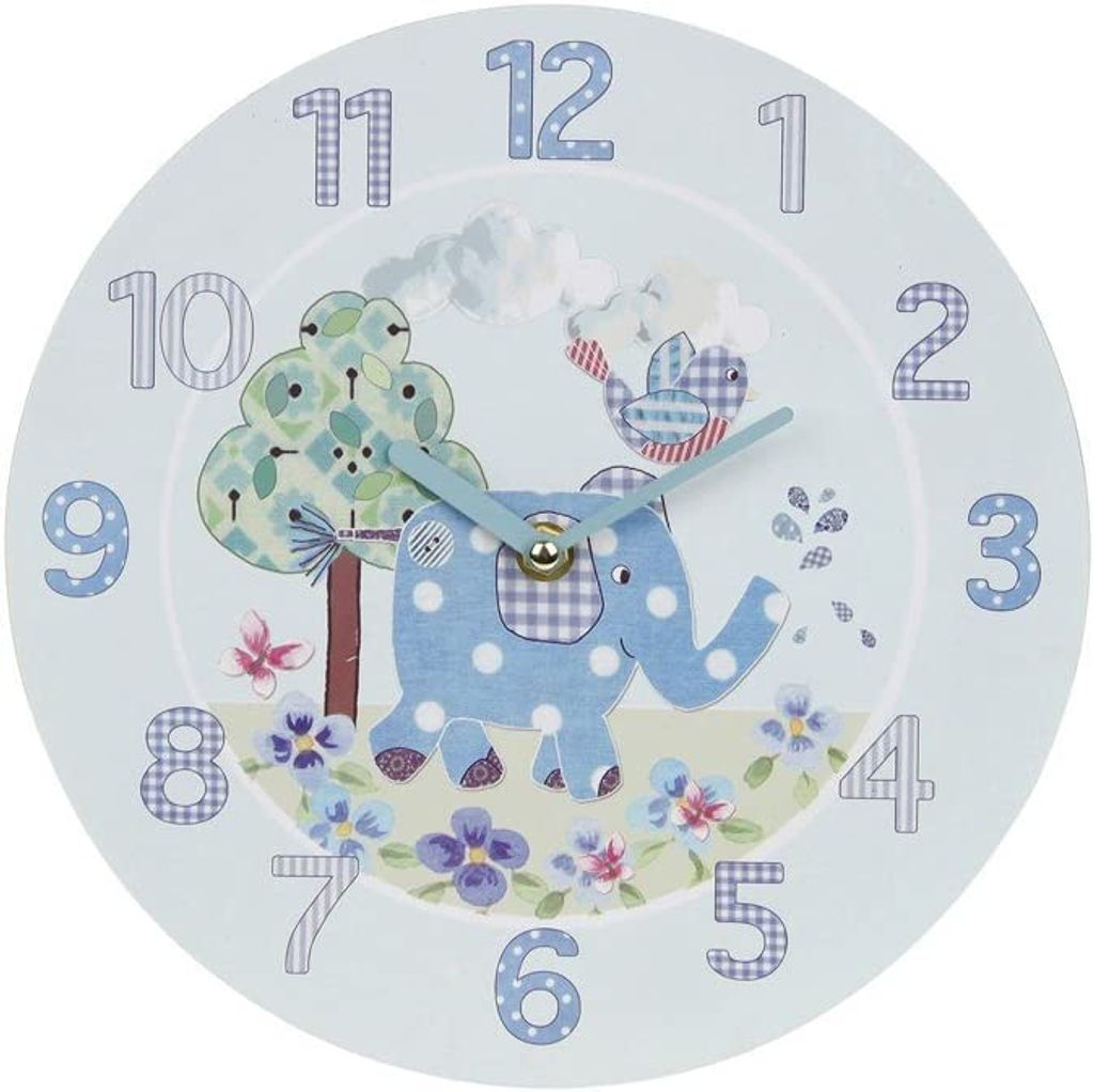 Bird & Ellie Wanduhr "Blauer Elefant" von Lesser & Pavey