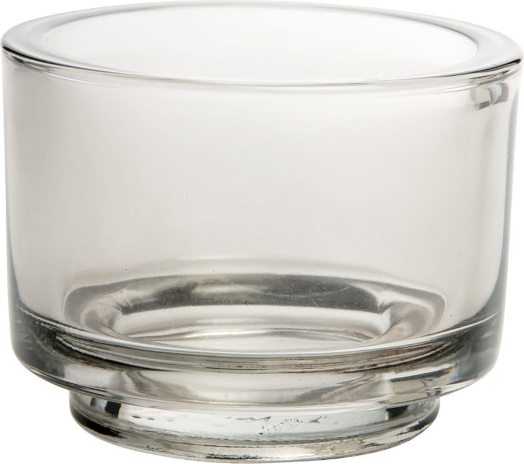 SANDRA RICH, GLAS- TEELICHT "CLASSIC" Windlicht 9cm. GRAU
