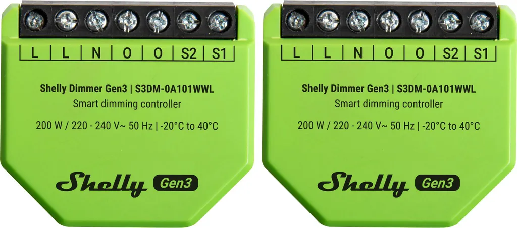 Variateur de Lumière Connecté Shelly Gen3 Micromodule Encastrable x2