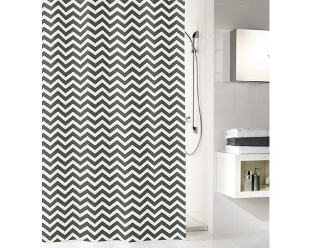 Rideau de Douche Anti-Moisissure Kleine Wolke Zack PEVA 180x200 cm Ardoise