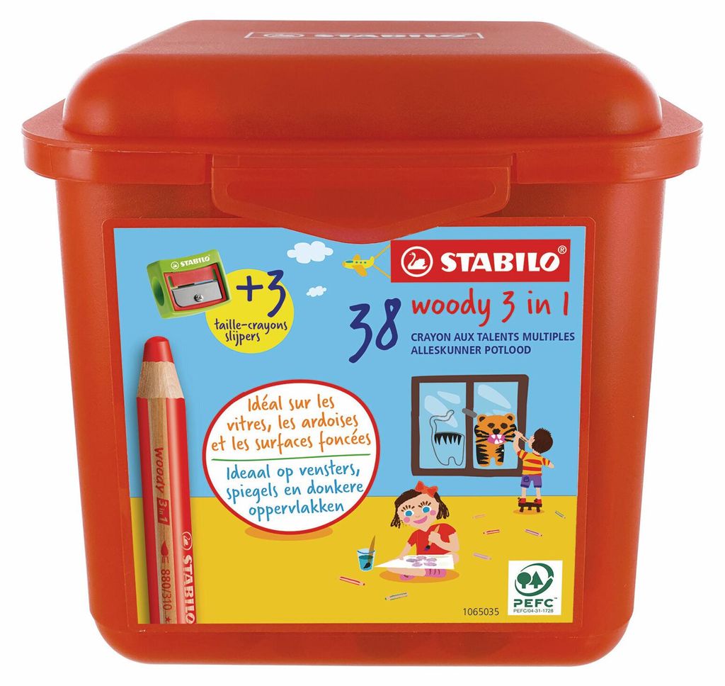 STABILO woody 3-en-1 : crayons de couleur polyvalents dans Image du produit 